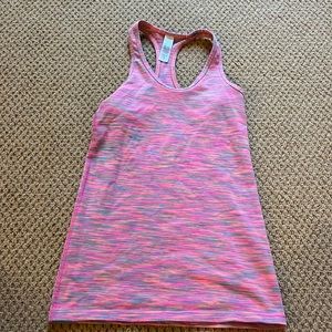 Pink multicolored ivivva racerback athletic tank top